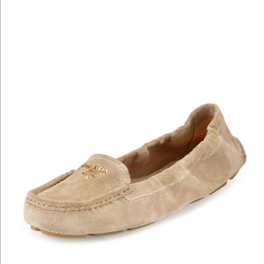 Prada Suede Scrunch Driver - Beige - Picture 6 of 6